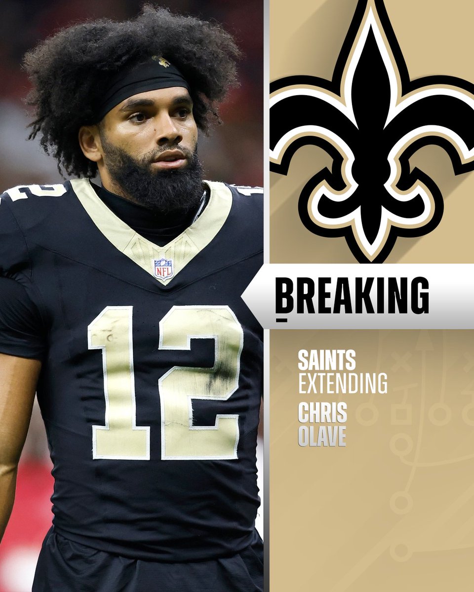 NFL's tweet photo. Saints, WR Chris Olave agree to 4-year extension worth up to $132M with $90M guaranteed. (via @AdamSchefter) https://t.co/P7022vAGh0