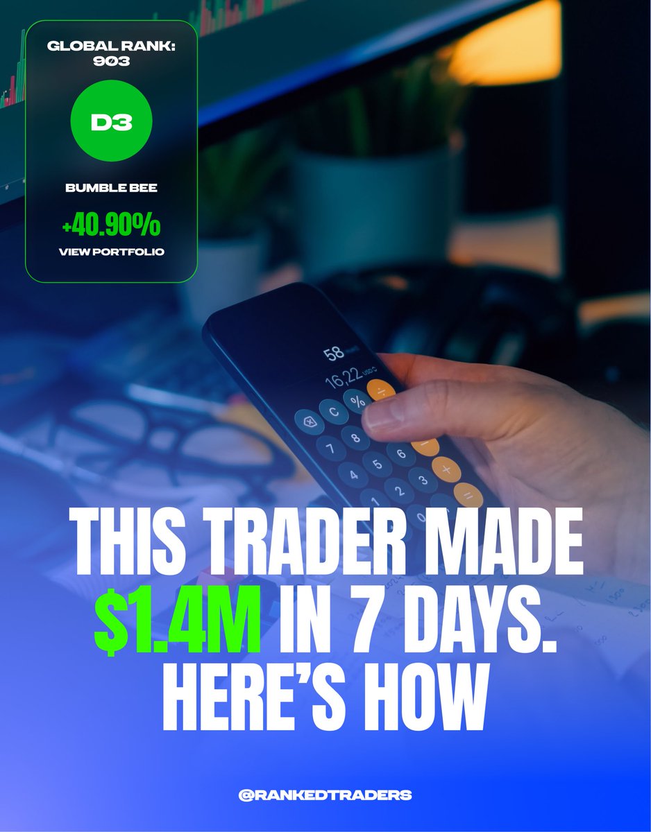 RankedTraders's tweet photo. How Bumble Bee turned $1M into $1.409M in WOLF Financial.

Biggest move: $BE — bought ~$2.085M across trades and sold for ~$2.402M. They also caught $GENI for about +$124K, with smaller wins in $RGTI and $ALAB.

Live holdings: $HD, $WMT, $AVGO, and $MA. https://t.co/AvIQ78Xteq