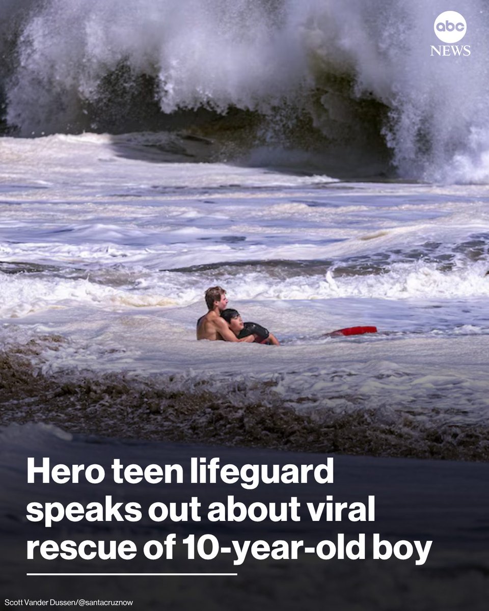 ABC's tweet photo. The 16-year-old lifeguard who was captured on camera pulling a young boy to the shore off the coast of California over the weekend is speaking out for the first time.

Read more: https://t.co/08X4qLQf5y https://t.co/Vl8S2WKreY