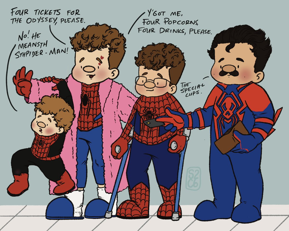 abritincanada's tweet photo. Baby’s first Movie Release Day for Theo ❤️ and of course Buddie and Chris had to get costumes too 🕷️ 👨 https://t.co/FcFi7JI3he