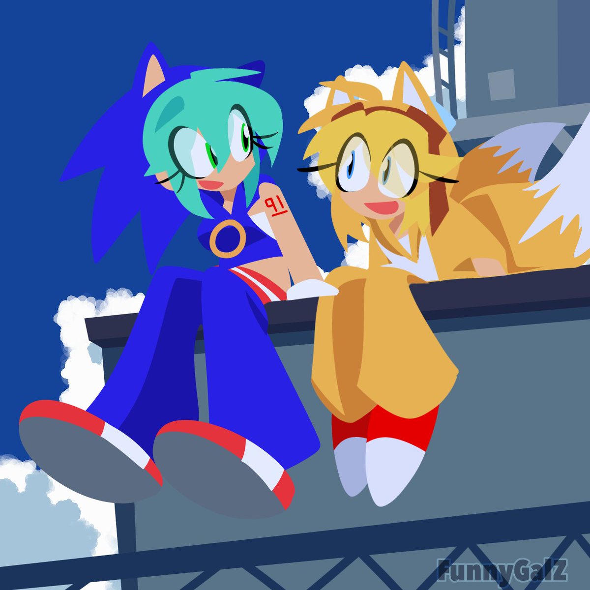 FunnyGalZ's tweet photo. best friends! #vocaloid #sonic https://t.co/b3KxwPgBUK