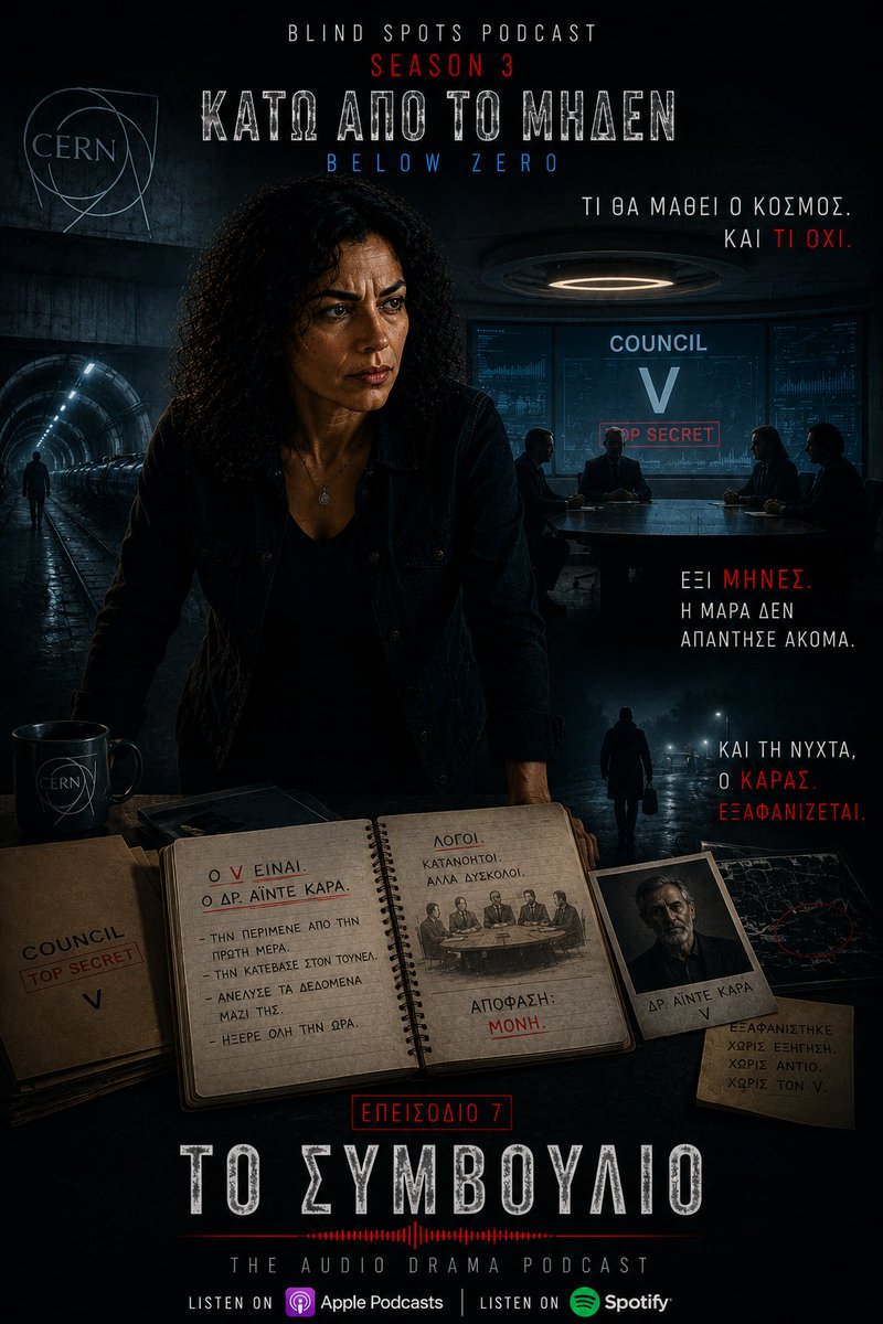 GreekAppleNews's tweet photo. Below Zero – Επεισόδιο 7 – «Το Συμβούλιο» - https://t.co/nhikIcTaKp #BlindSpots #BlindSpotsPodcast #BelowZero #ΚατωΑποΤοΜηδεν #Season3 #AudioDrama #DramaPodcast #FictionPodcast #Mystery #Thriller https://t.co/FykvwyKNbr