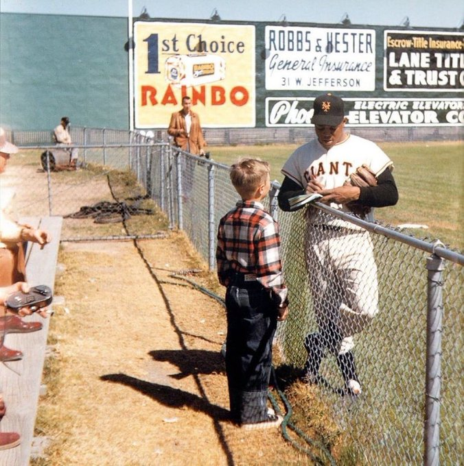 Jimfrombaseball's tweet photo. "I went out early to see Willie Mays in batting practice, and Willie hit about five balls into the upper deck.
Then he went out in the outfield and Mays could just run like the wind.
Turned out Willie Mays was best player I ever saw."
Robin Roberts on rookie Willie Mays.
"Willie Mays was to me, the greatest player I ever watched.
People ask me that and I don't hesitate, he could have been an All-Star shortstop, that's how good an athlete he was.
Mays could run backwards as fast as he could forward."
Don Zimmer.
"The wind blew right in your face.
Candlestick Park to this day, was the single most difficult park to play baseball I ever saw anywhere, at any level.
Which is why, Willie Mays was the greatest ballplayer I ever encountered."
Felipe Alou.
"People talk about that catch, and I've said this many times, that I've made better catches than that many times in regular season.
But of course in my time, you didn't have a lot of television during the regular season.
A lot of people didn't see me do a lot of things."
Willie Mays.