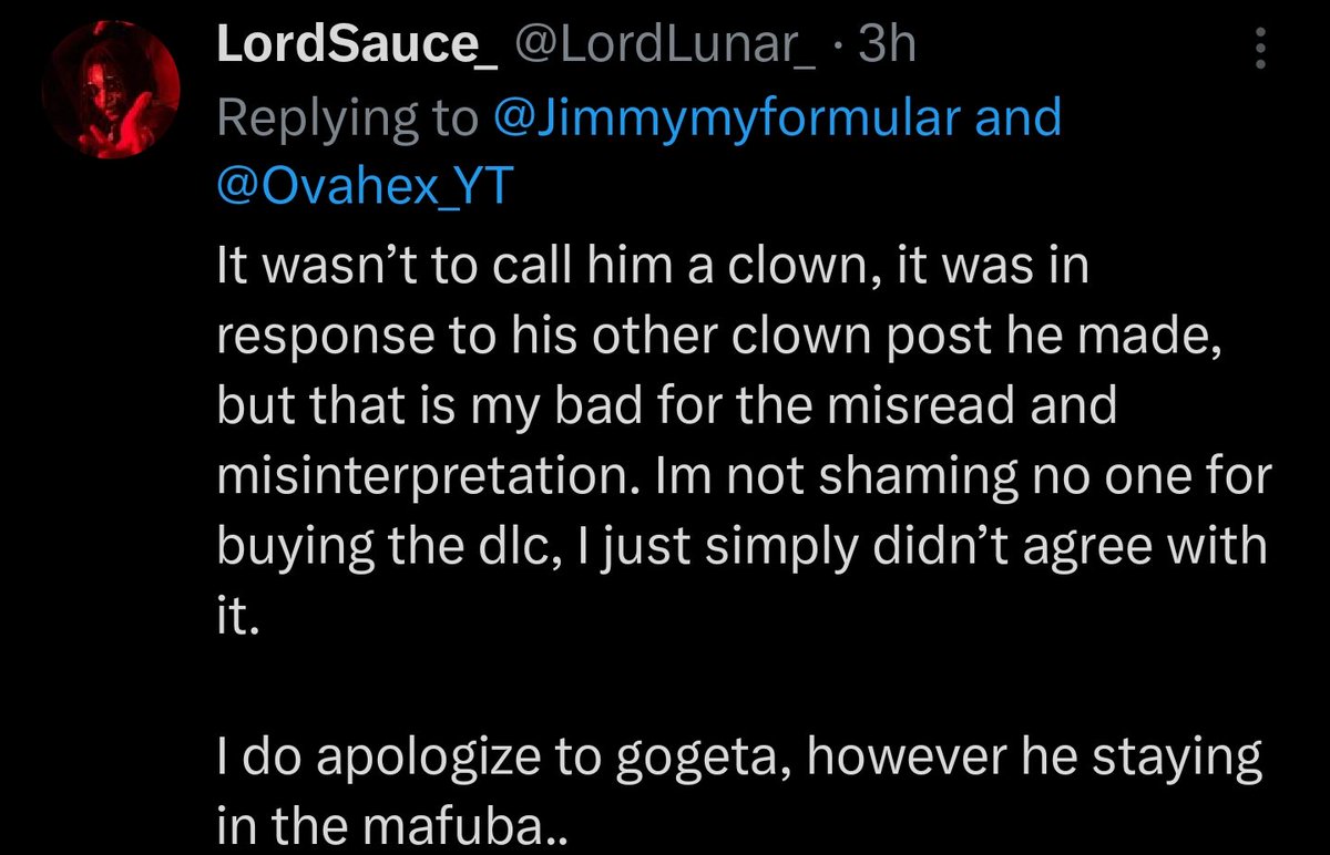 Jimmymyformular's tweet photo. @zakkzeppeli Dawg he already apologized for the misunderstanding and acknowledged the misunderstanding

You doin all this for nothing https://t.co/NPxdTrlfx8