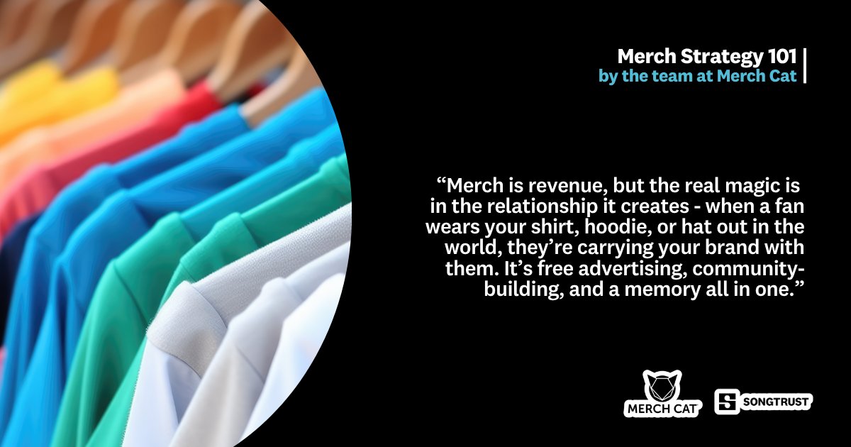 songtrust's tweet photo. #SongtrustAmplified partner Merch Cat breaks down how to build an intentional merch framework from sourcing and pricing to creating gear fans actively want to wear. 

Read the full breakdown: https://t.co/rT3mGJhbnV https://t.co/X6wTw0RFA7
