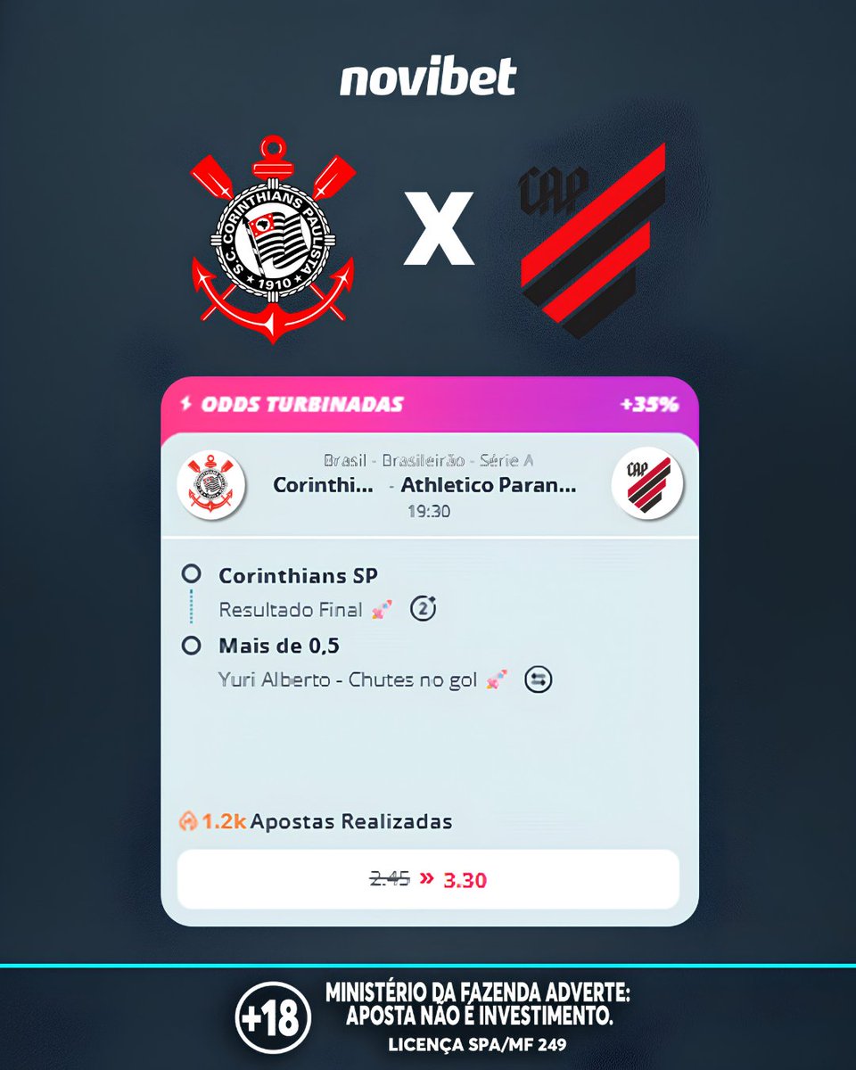 NovibetBr's tweet photo. Não existe sabedoria maior do que usar as Apostas Prontas da Novibet! 🧠
Os melhores mercados reunidos em uma única aposta com um impulsionamento de odds de até 35%! 🔥
🔗 O link das apostas prontas está na bio 👆
#Bets #Novibet #Futebol #ApostaPronta https://t.co/Dz3RVelfNV