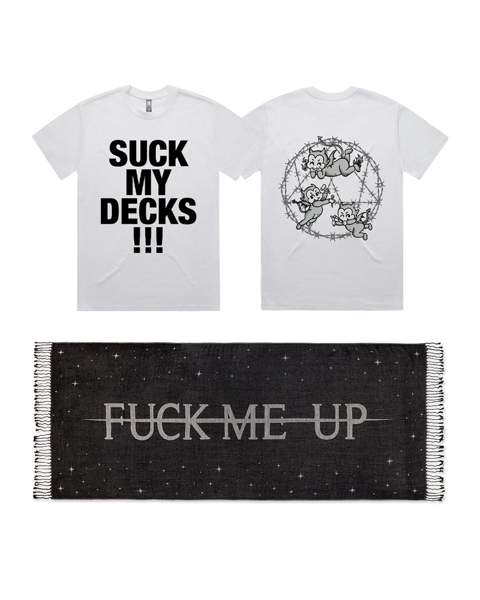 awonderland's tweet photo. MERCH AVAILABLE ON SITE AT LOLLA 

SUCK MY DECKS TEE
FMU PASH 
🪳🪳🪳 https://t.co/dwOAaFvEU1