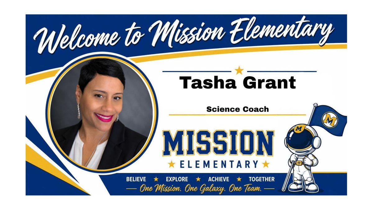 MSE_Astronauts's tweet photo. Please help us give a super star WELCOME to our Science Coach, Mrs. Tasha Grant! @tashannon2 🥳 #MissionElementary #FailurIsNOTAnOption #MakeYourMark #ScienceCoach #Welcome https://t.co/KHEBfVk0BN