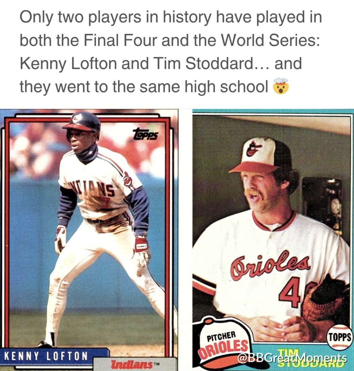 BBGreatMoments's tweet photo. Only two people have ever played in a Final Four and a World Series, and they came out of the same high school.

Good one to keep in your back pocket. https://t.co/SoVaOug3JP
