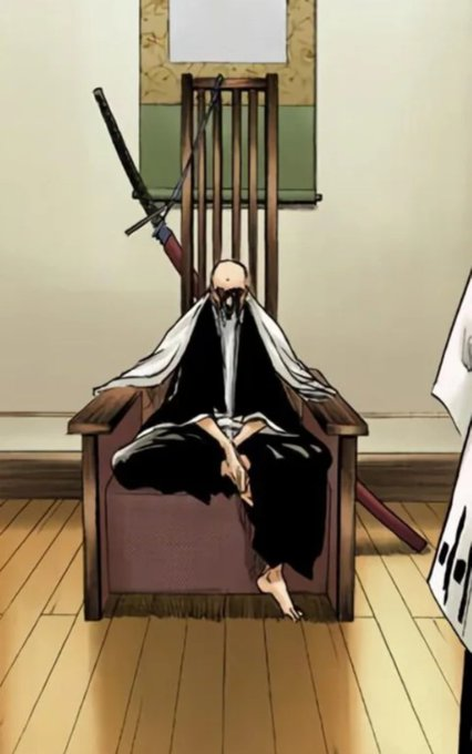 Moon_bleach1's tweet photo. What happened to this skinny old man with the large Zanpakuto? We never saw him again after this https://t.co/Hc44rsJYT5