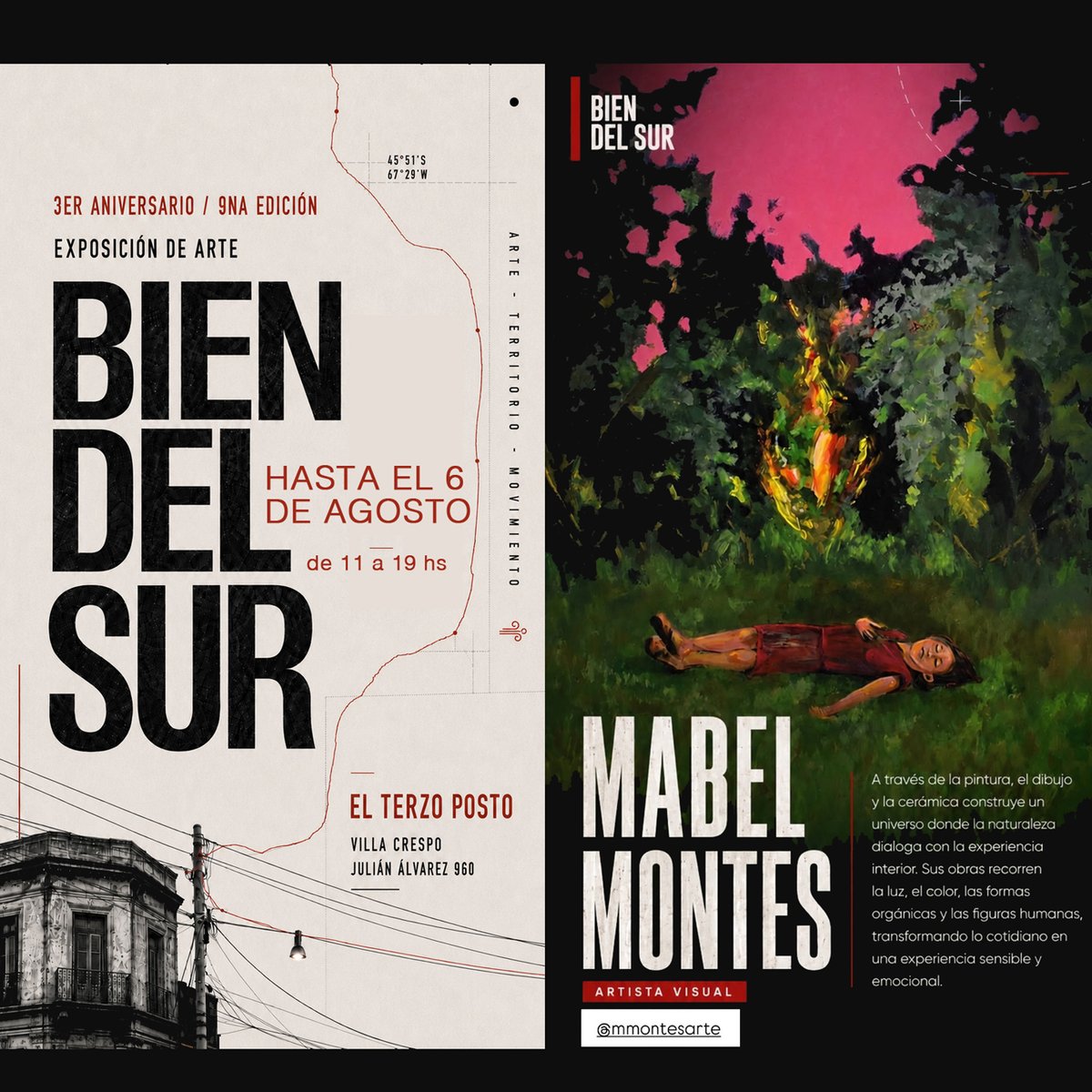 MMontesArte's tweet photo. #ULTIMOSDIAS !
📢 Pueden visitar la muestra colectiva Bien del Sur hasta el 6 de agosto!🔥! No se la pierdan!

📍CC El Terzo Posto: Julián Álvarez 960, CABA

#arte #exposición #biendelsur https://t.co/cq20mbr6SE