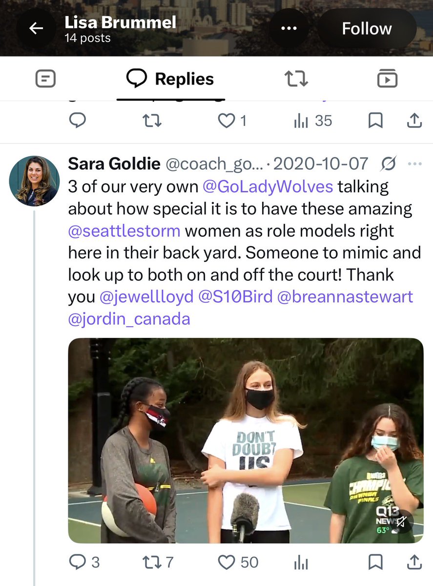 SmartAsiaFriend's tweet photo. 1)  Some more info about Celeste Keaton the woman who harassed the girls at courtside - for those wondering how a “feng shui and intuitive consultant” owns a team.

I don’t believe she’s actually an owner.  She’s the lesbian wife of co-owner Lisa Brummel.  

Brummel was head of HR at Microsoft 

Brummel has an X account and ironically you can see her proudly touting her support of a local girl’s team and the Seattle Storm as role-models for the girls…