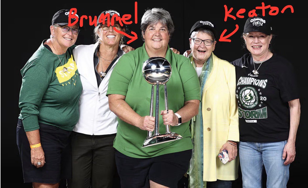 SmartAsiaFriend's tweet photo. 1)  Some more info about Celeste Keaton the woman who harassed the girls at courtside - for those wondering how a “feng shui and intuitive consultant” owns a team.

I don’t believe she’s actually an owner.  She’s the lesbian wife of co-owner Lisa Brummel.  

Brummel was head of HR at Microsoft 

Brummel has an X account and ironically you can see her proudly touting her support of a local girl’s team and the Seattle Storm as role-models for the girls…
