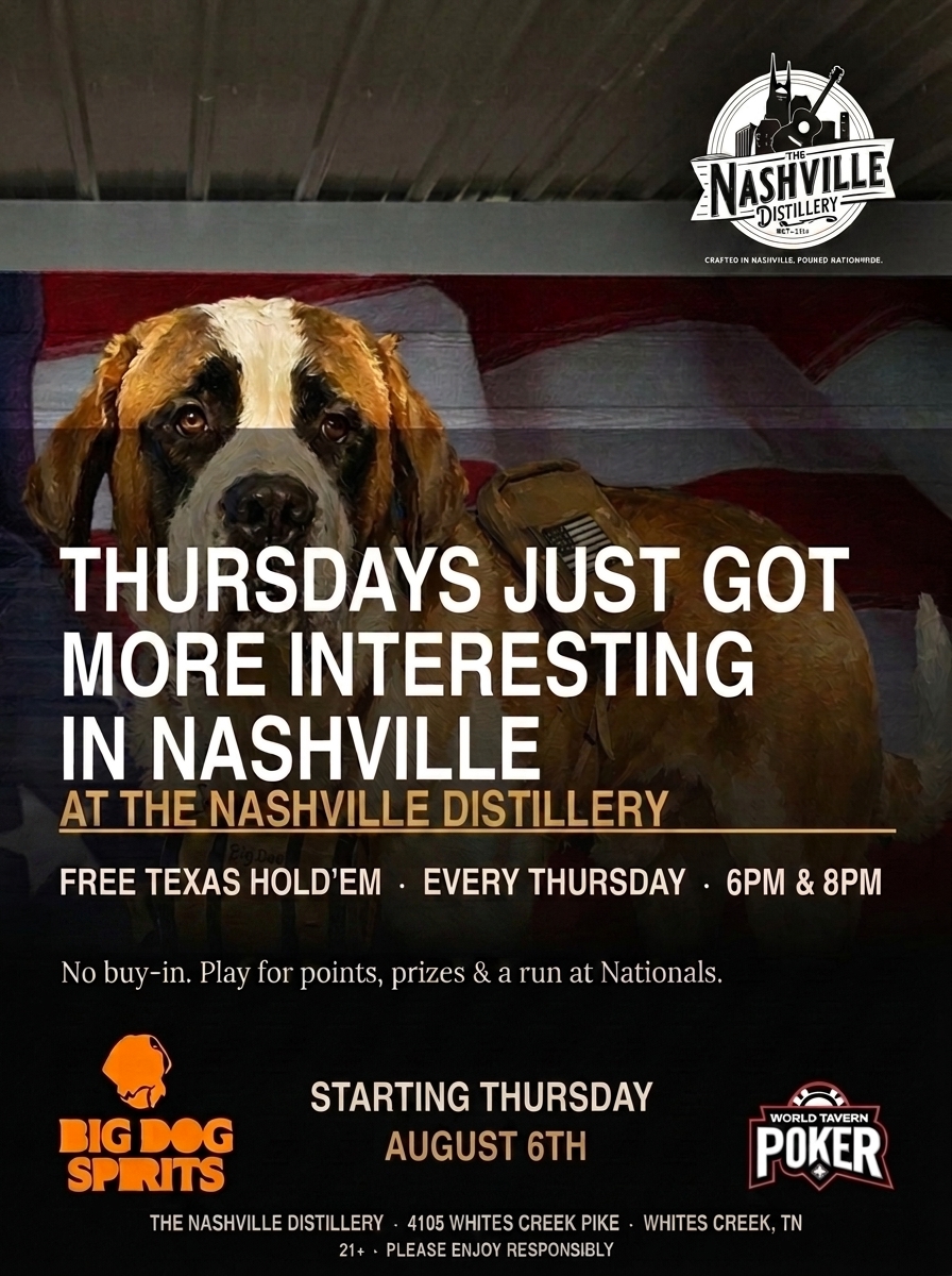 NashDistillery's tweet photo. The only thing stronger than your poker face is the bourbon in your  glass.   Thursday nights at the distillery—come ready to play, stay for the company. https://t.co/90q1XxUaIU