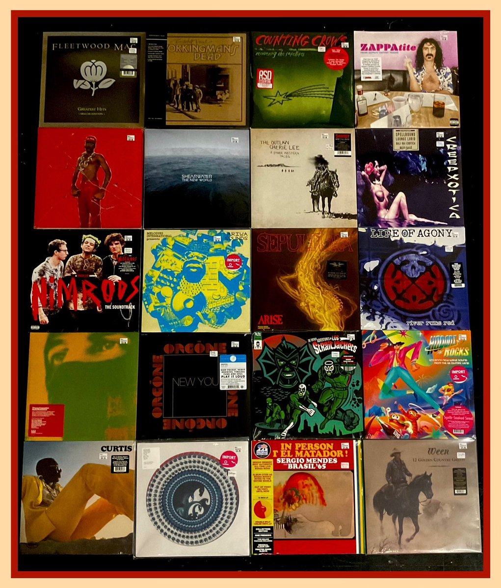 AghartaRecords's tweet photo. Check it out! A great week for New Releases #AghartaRecords #FleetwoodMac #GratefulDead #CountingCrows #Zappa #TylerTheCreator #Shearwater #Shaboozey #Creepxotica #GreenDay #MadProfessor #Sepultura #LifeOfAgony #ThieveryCorporation #Orgone #LosStraitjackets #Mayfield #Keane #WEEN https://t.co/8qJvIpDv99