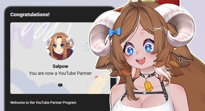 salpow_'s tweet photo. your local clumsy goat just became 

🎉 YOUTUBE PARTNER!! 🎉

THANK YOU FOR ALL THE SUPPORT!! 🐏❤️ https://t.co/oQByCZ8e8v
