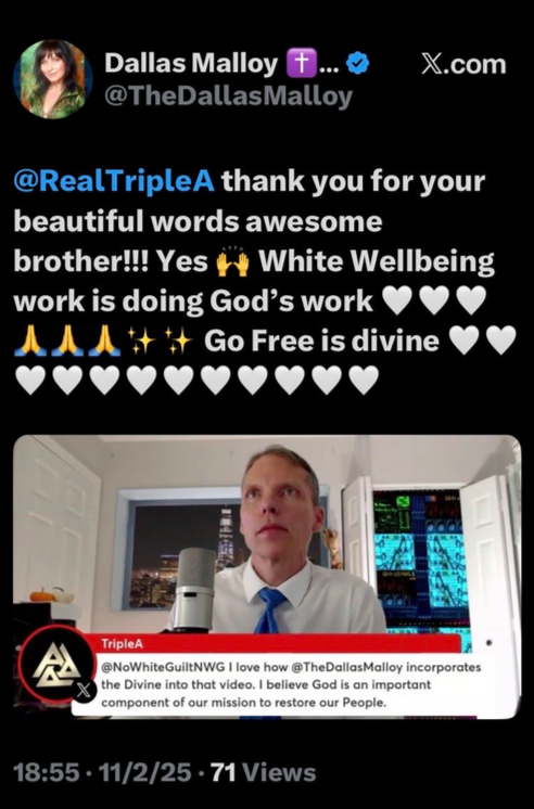 antifascshitism's tweet photo. tell ya boy @RealTripleA to unlock then or is he too ashamed of being  white?  rep the set, brah, and don't hide.  Hiding is not a good look, brah

already know he's the owner of tripleatactical 
#WHITEISRIGHT #WP https://t.co/eN0O4SROcc