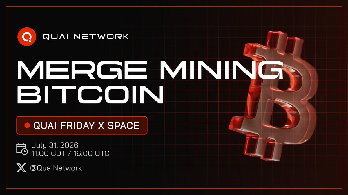 QuaiNetwork's tweet photo. Bitcoin is coming to SOAP.

This Quai Friday, we’re breaking down the announcement of $BTC support for SOAP, the Bitcoin miners endgame, and how Quai is bringing Proof-of-Work together.

Tomorrow at 11 AM CDT.

Set your reminder below: https://t.co/gKmQBxzhW8