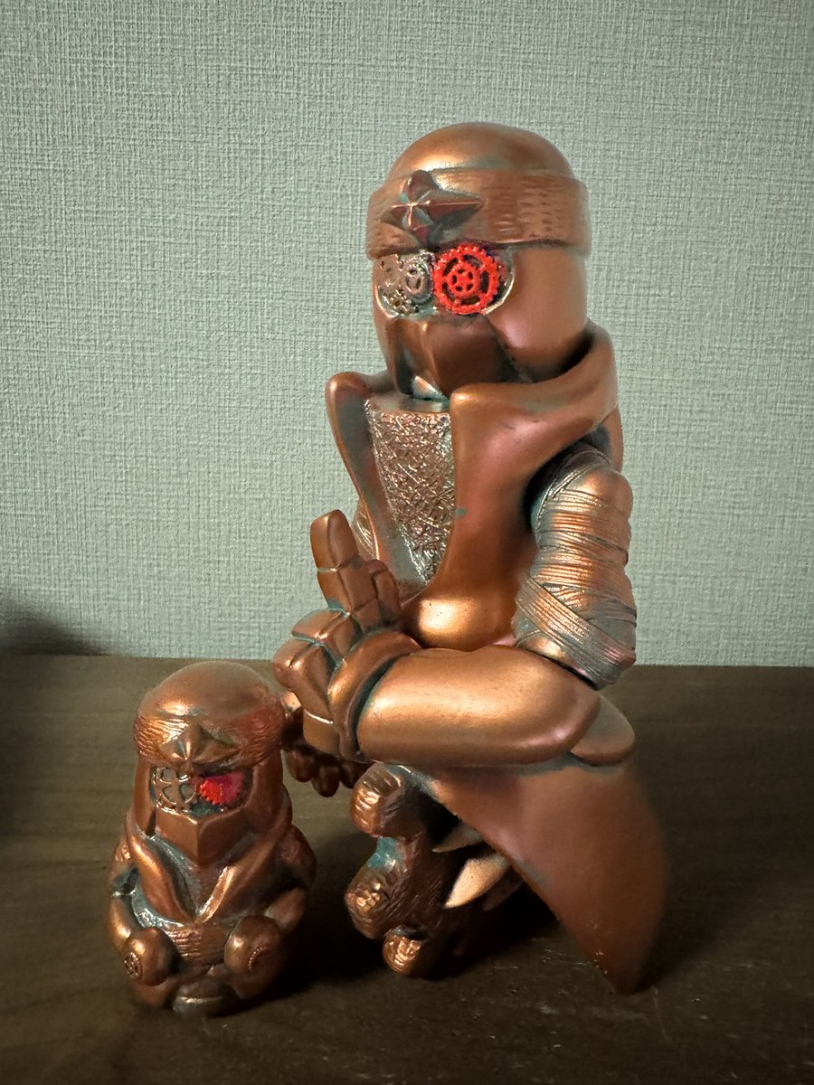 Vassallospeaker's tweet photo. ワンフェス2026S　SPIRAL TOYS  からくり忍者&amp; 御守忍者からくり丸【ブロンズ】 https://t.co/x6G3gIwihA