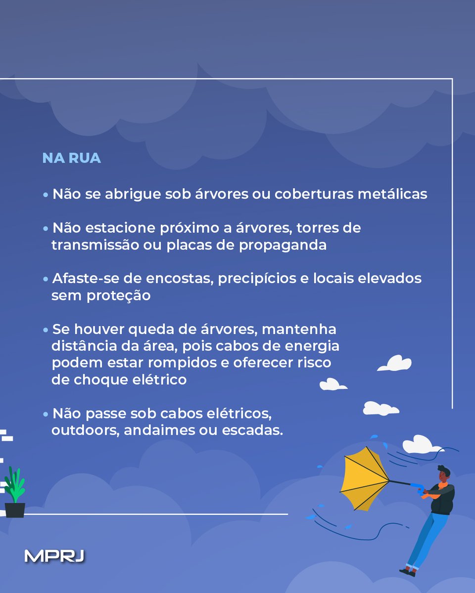 MP_RJ's tweet photo. 🍃⚠️ Atenção: há previsão de rajadas de vento moderado a forte em algumas regiões do estado nesta quinta (30/07) e sexta-feira (31/07). Seja em casa ou na rua, tome os devidos cuidados!
📢 Se você sofreu com a interrupção de algum serviço público, denuncie à Ouvidoria do #MPRJ ! Ligue 127 ou acesse o formulário no link da bio.
☎️ Em casos de emergência, entre em contato:
199 - Defesa Civil
193 - Bombeiros
192 - SAMU
#MinistérioPúblico #RJ #Noticias #Vento