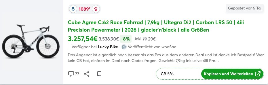 ireadandpass's tweet photo. @minhagim @shawngorham There are still tons of great, reputable German brands offering 105 Di2 carbon-frame bikes for around $2,800 (€2,500). Why should anyone pay $2,800 for X-Lab or other unknown brands?! (Screenshots from https://t.co/3TQHe5sbY7 as proof). There are plenty of other examples. https://t.co/HtN0IuQpHC
