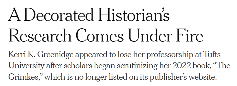RichEllefritz's tweet photo. @AnnCoulter @RetractionWatch should investigate this.

Kerri Greenidge's book, The Grimkes, has been cited 36 times by scholars, per https://t.co/vRKzeyNqYd

This is how Shay O'Brien, of MIT, cited the fraudulent work in one of the most prestigious journals in my field, @ASR_Journal. https://t.co/gRfsEkXTeA