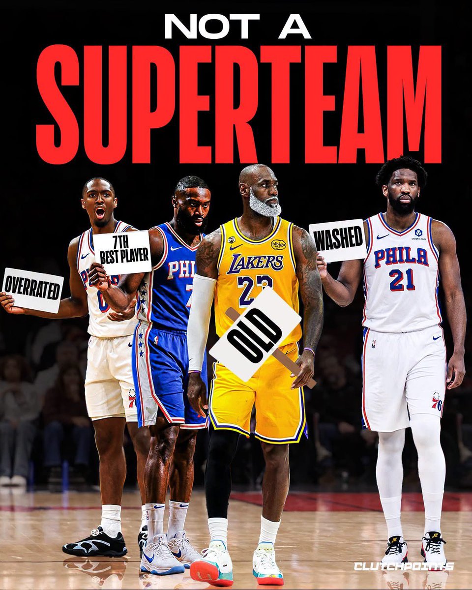 BBallGround's tweet photo. Funny how quickly the narrative changes.

The same people saying...

"LeBron is too old."
"Jaylen Brown was just the 7th-best player."
"Embiid is washed."
"Maxey is overrated."

...are the same ones watching this team become a contender. https://t.co/PIfgOoNeJJ