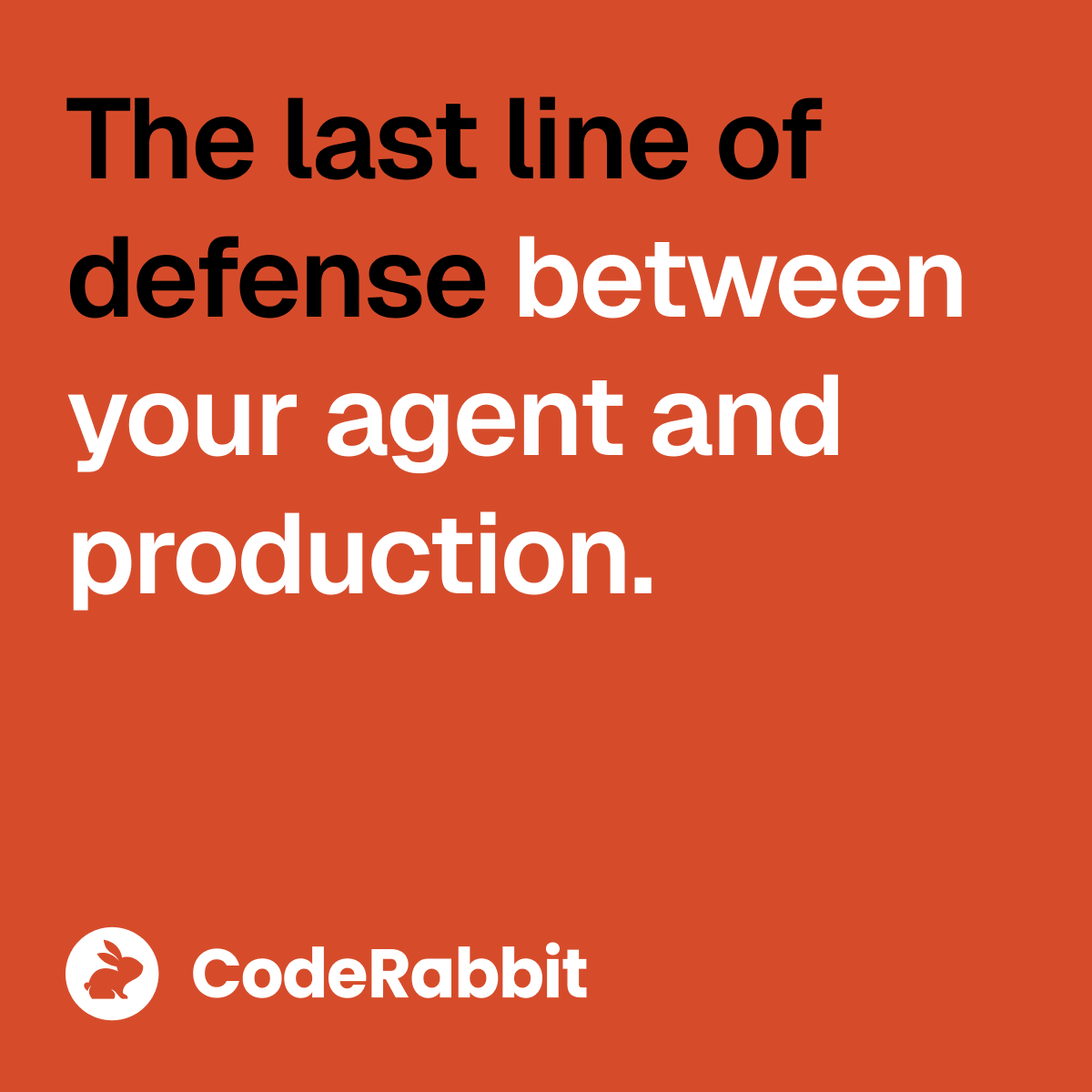 coderabbitai's tweet photo. You're still on the hook for code your agent wrote. CodeRabbit stands between the agent and prod, catching the logic errors, security holes, and regressions before they merge.