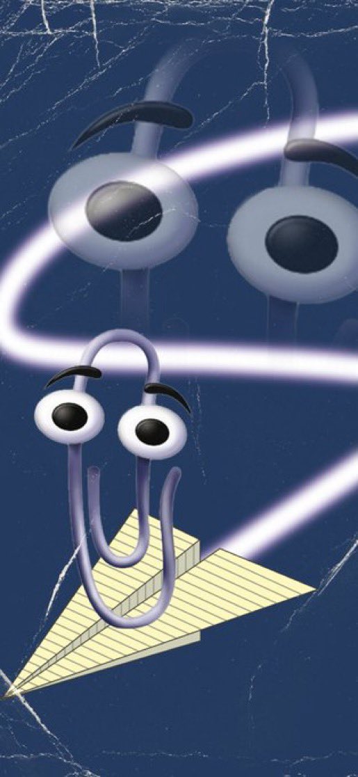 ClippyRH's tweet photo. Be a Clippy chad and put Clippy as your phone wallpaper https://t.co/ZmFJzgvPEY