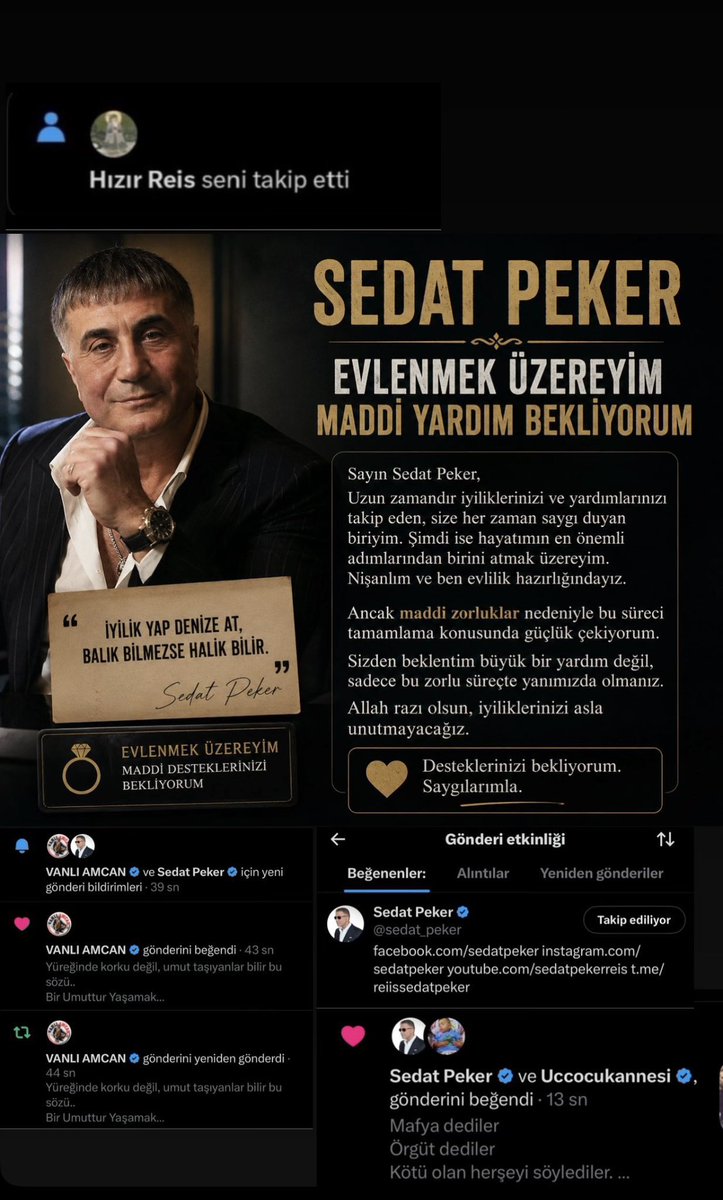 spyolunda's tweet photo. SELAMIN ALEYKÜM KIYMETLİ BÜYÜĞÜM 

25 yaşındayım 

2019 yılından itibaren ağabeyimi destekliyorum, Birkez olsun menfaat uğruna birşey talep etmedim. 

Ama ilk defa bir talebim olucak. 
Yakın zaman da nişanım var yuva kurmaya adım atıyorum dilerim ki Rabbim hayırlısını nasip eyler.

Bir takım eksiklerim var maddi açıdan zorlanıyorum borçlarım var ve bu borçlar yüzünden hareket edemiyorum. 

Ağabeyim sana borçlarımı kapat demiyorum senden tek isteğim bana el uzatıp bu zorlu süreçte varlığını bana hissettirmeni istiyorum bu ilerlediğim yolda senin adaletin, bereketin ve huzurun olsun istiyorum. 

Takdir edersen eğer senden isteğim budur. 
Hüküm Allah’ın takdir senindir REİS🇹🇷

SAYGILARIMLA. @sedat_peker @yvzayd @hizirreis999