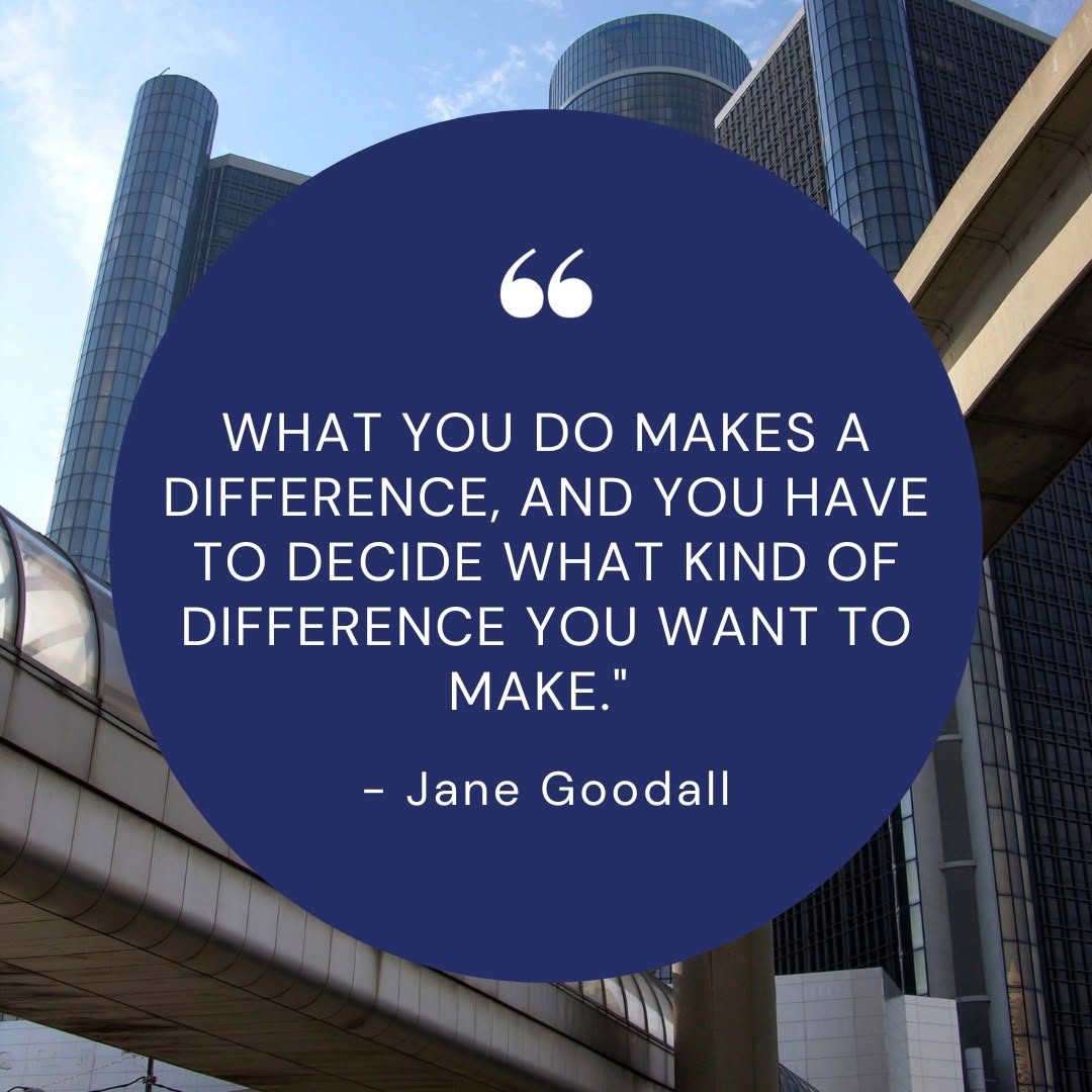 ConnectDet's tweet photo. "What you do makes a difference, and you have to decide what kind of difference you want to make." - Jane Goodall

#detroit #connectdetroit #detroitcommunity #nonprofit https://t.co/pzMhPbNW23
