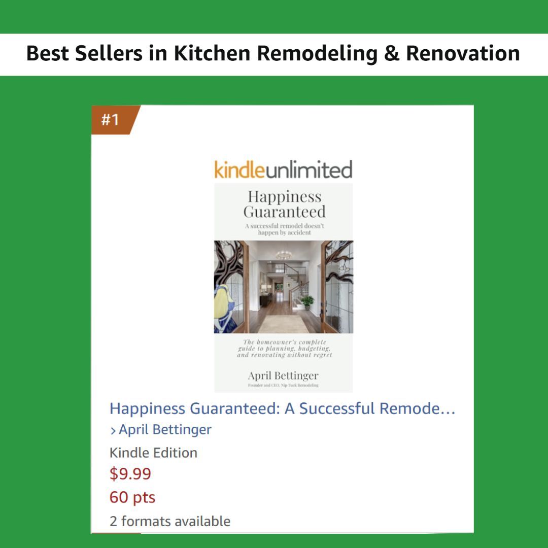 ntremodel's tweet photo. 🎉 Congratulations to our founder, April Bettinger!

Her book is now #1 on Amazon in Kitchen Renovations &amp; Bathroom Remodeling! A well-deserved recognition for years of helping homeowners remodel with confidence.

📖 https://t.co/OqghU9h8WW

#AmazonBestSeller #KitchenRemodel https://t.co/tjhgxt04ex