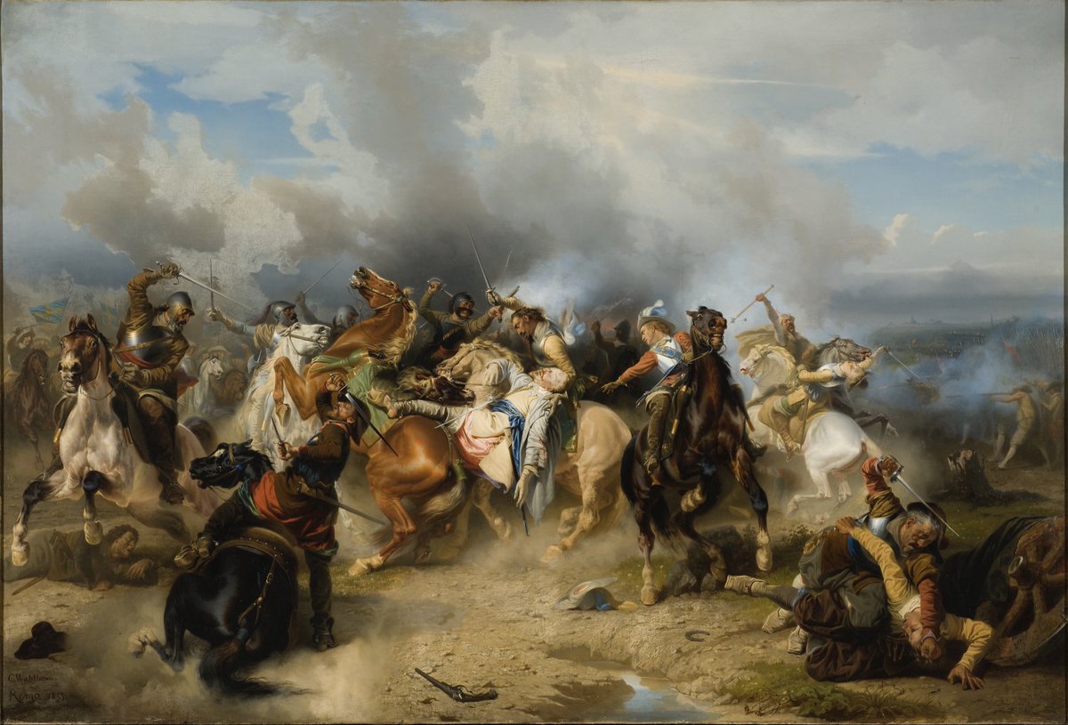 dg_dans's tweet photo. @mojorisn57 I like Carl Wahlbom’s painting “Death of Gustavus Adolphus of Sweden in the battle of Lützen” because of how swarthy he painted the Germans https://t.co/MaAe15soWY