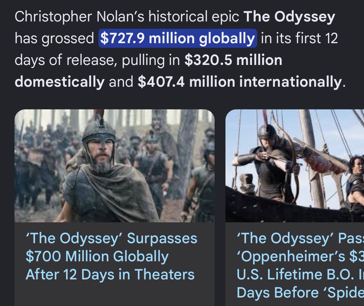 Crips4Bernie's tweet photo. @TheJayQua @Heal_within96 Tell this to all the cucks &amp; soy boys crying about Nolan’s Odyssey when it’s literally printing money at the box office https://t.co/ShllzevLcz