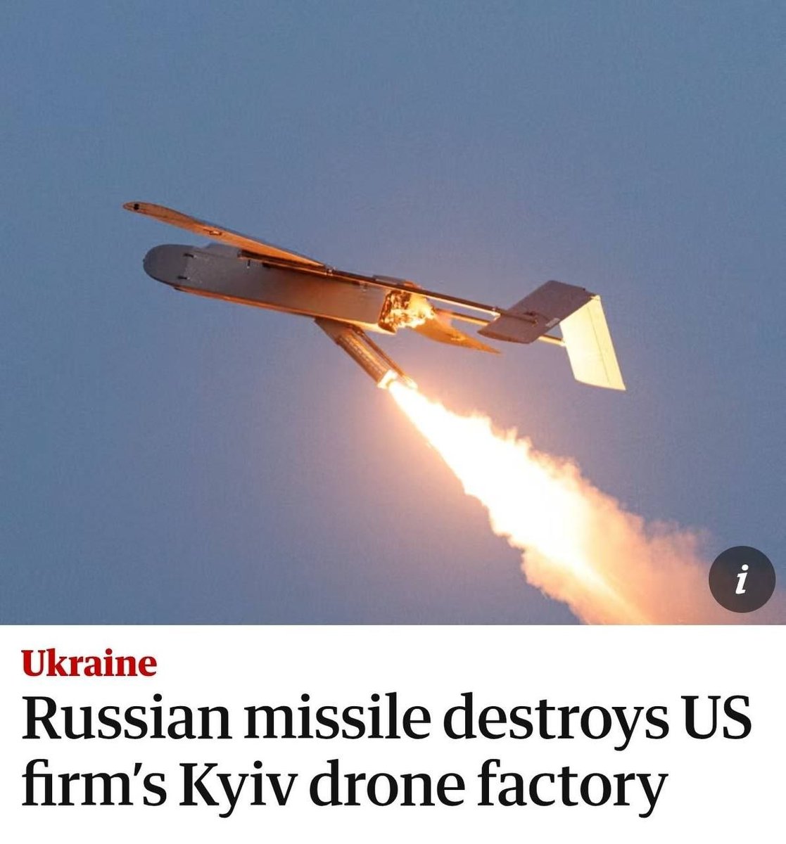 OlgaBazova's tweet photo. Russia has, for the first time, destroyed a factory belonging to an American drone manufacturer in Kiev, - The Guardian.

▪️During one of the recent attacks on Kiev, a facility belonging to the American company Terminal Autonomy was hit. This company produces attack drones, including the AQ-400 Scythe and AQ-100 Bayonet.
▪️These drones use AI-guided systems: even if communication is lost or the drone is affected by Russian electronic warfare systems, it continues its flight and independently targets its objective.
➖"It doesn't matter to the Russians who owns the production facility. For them, it's still a target," said former high-ranking US intelligence official Anthony Vinci.
▪️The Guardian notes that this is the first known case of Russia attacking a facility belonging to an American defense company in Ukraine.