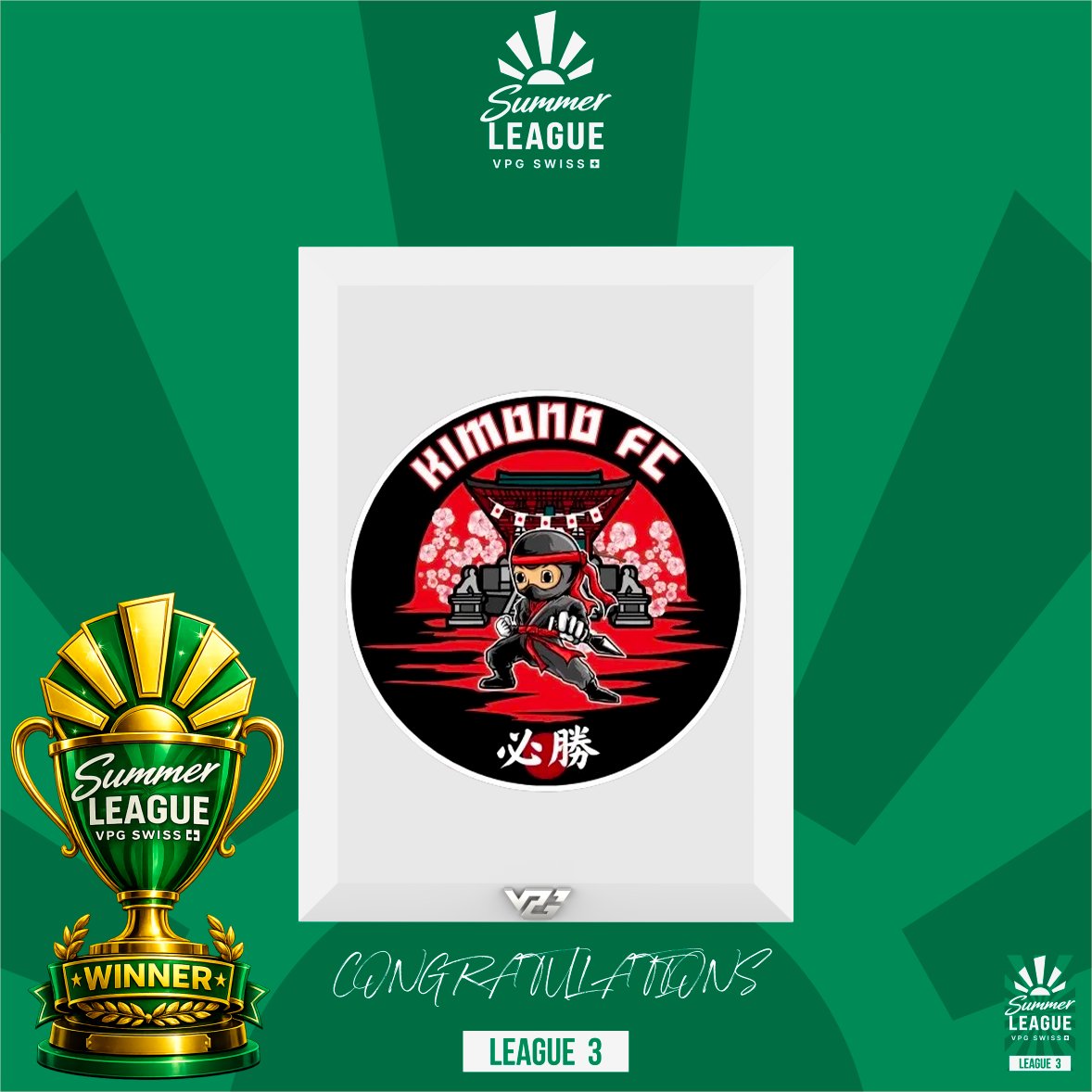 SwissVPG's tweet photo. 🏆 SUMMER LEAGUE 3 – PODIUM FINAL

🥇 Kimono FC 🏆
🥈 REBORN
🥉 SSC XFENRIR

Félicitations aux trois équipes pour leur superbe parcours et merci à tous les participants ! 👏⚽ https://t.co/4zLkgDPZE8