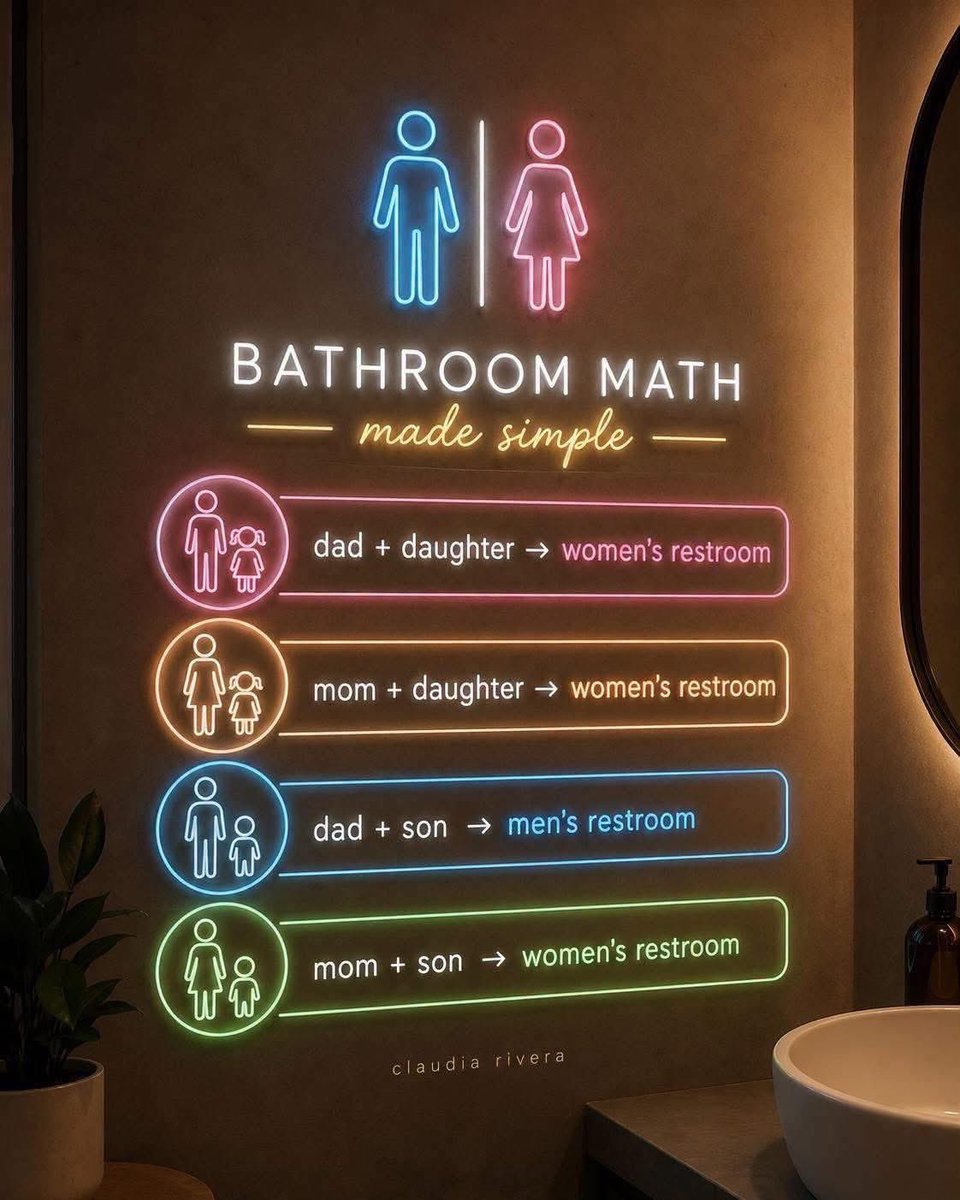 brittneystone23's tweet photo. Hot take: This shouldn’t even be controversial.

Parents take young kids into the restroom that’s safest for them.

It’s about protecting children, not making a statement.

Agree or disagree? https://t.co/1fbcvbqFYQ