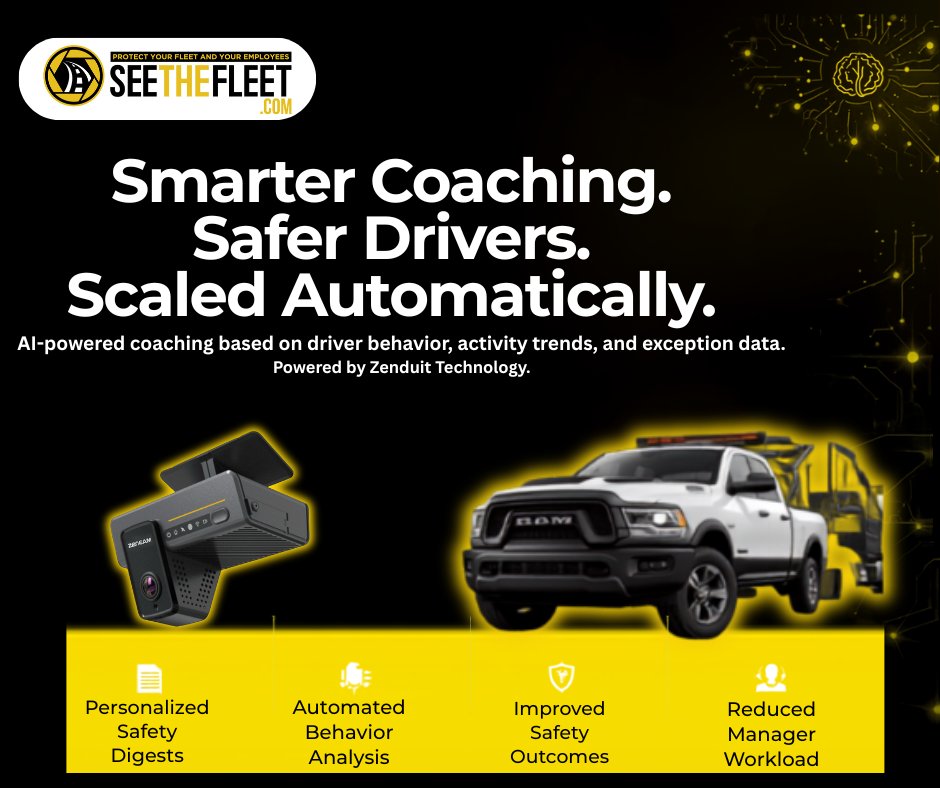 seethefleet's tweet photo. 🚛 Smarter Coaching. Safer Drivers. Scaled Automatically.
✔ Personalized Safety Digests
✔ Automated Behavior Analysis
✔ Improved Safety Outcomes
✔ Reduced Manager Workload
#SeeTheFleet #FleetManagement #DriverSafety #AI #Telematics https://t.co/yNtSvoJ4U1