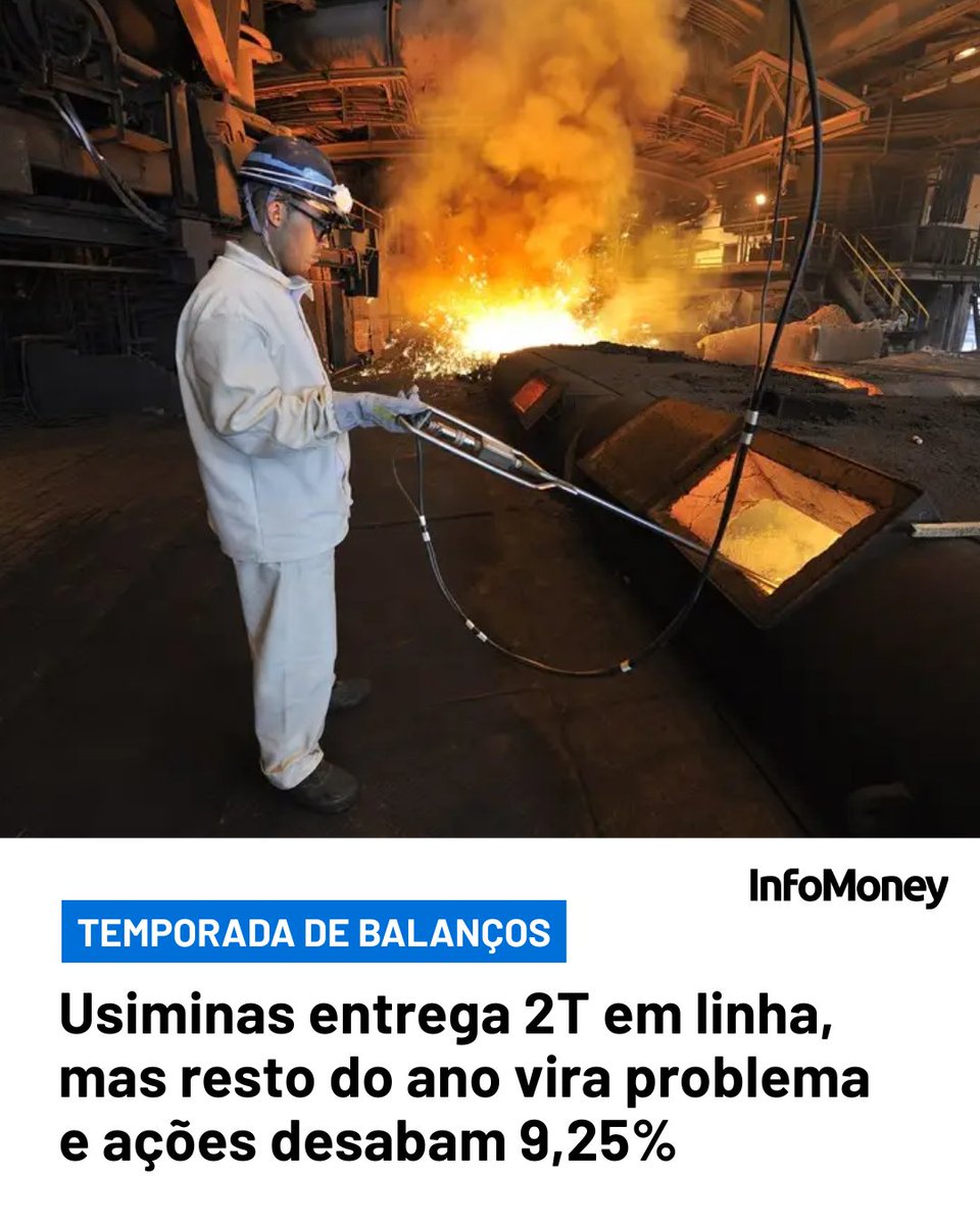 infomoney's tweet photo. Após resultados fortes, siderúrgica sinaliza perda de fôlego nos próximos trimestres.
Leia mais no site do InfoMoney: https://t.co/m9tTXcRDPw
Foto: Divulgação
#TemporadadeBalanços #Mercados #Usiminas #InfoMoney https://t.co/QOCy4A8QBp