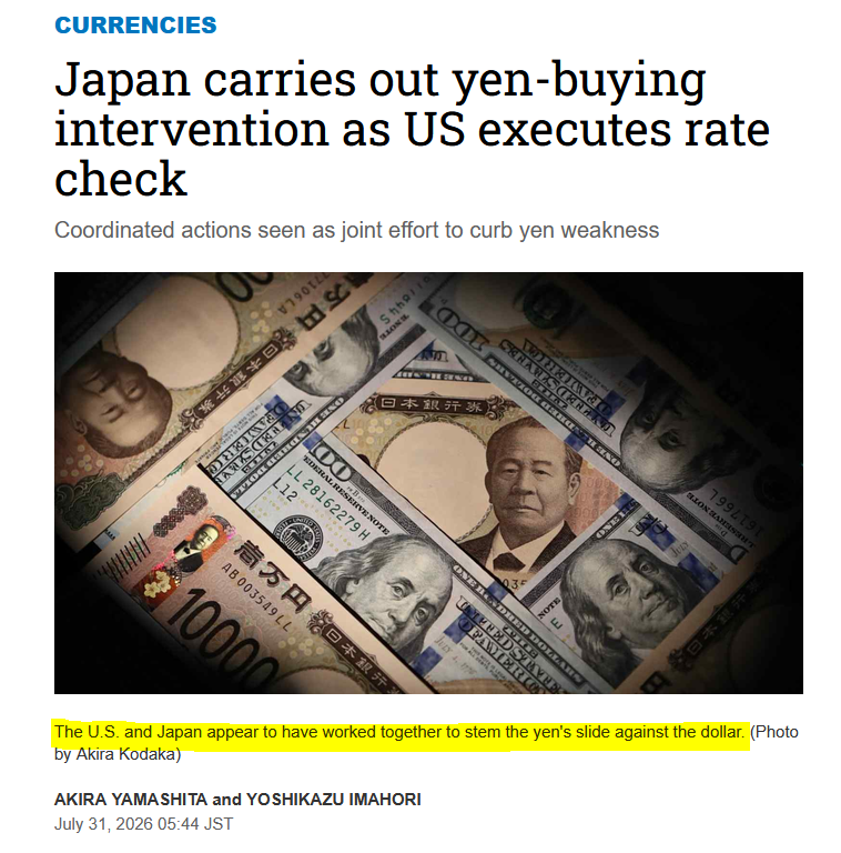 driver61d1's tweet photo. In an unusual intervention in the Forex market, the US & Japanese governments are coordinating to curb the Yen's depreciation.
And now we have reports of South Korea conducting in a rare dollar selling intervention to strengthen the Won.
What does it mean for GameStop swaps? https://t.co/uSaZONYWGV