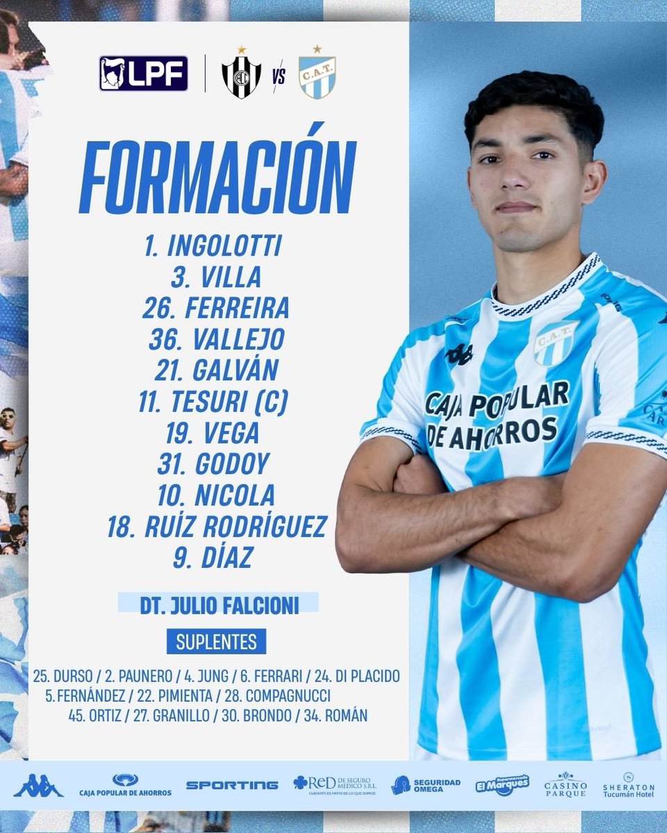 dorly_claudio's tweet photo. #TorneoClausura

#ZonaA

#Fecha2

#CentralCórdoba  vs #AtlTucumán

#Formaciones https://t.co/naZzaKNWko