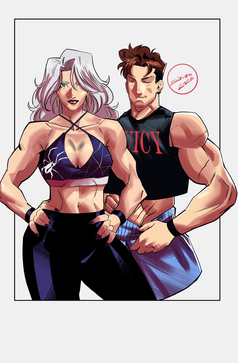 ShimoArt_'s tweet photo. Peter and Felicia (gym outfit) https://t.co/hFawSljJfq
