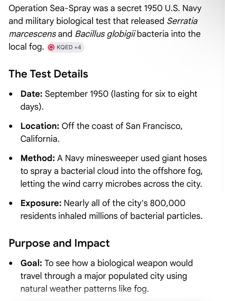 backklash_'s tweet photo. @OsoBlanc0 WOW wtf?! based on the timeline and what I know was going on with bio defense in US and UK, there is a very very good chance this was a covert weapons test or related accident. in 1950, the army loaded bioblasted everyone in SF — but that was perfectly safe, of course 🤨 https://t.co/DgpVdbHn9R