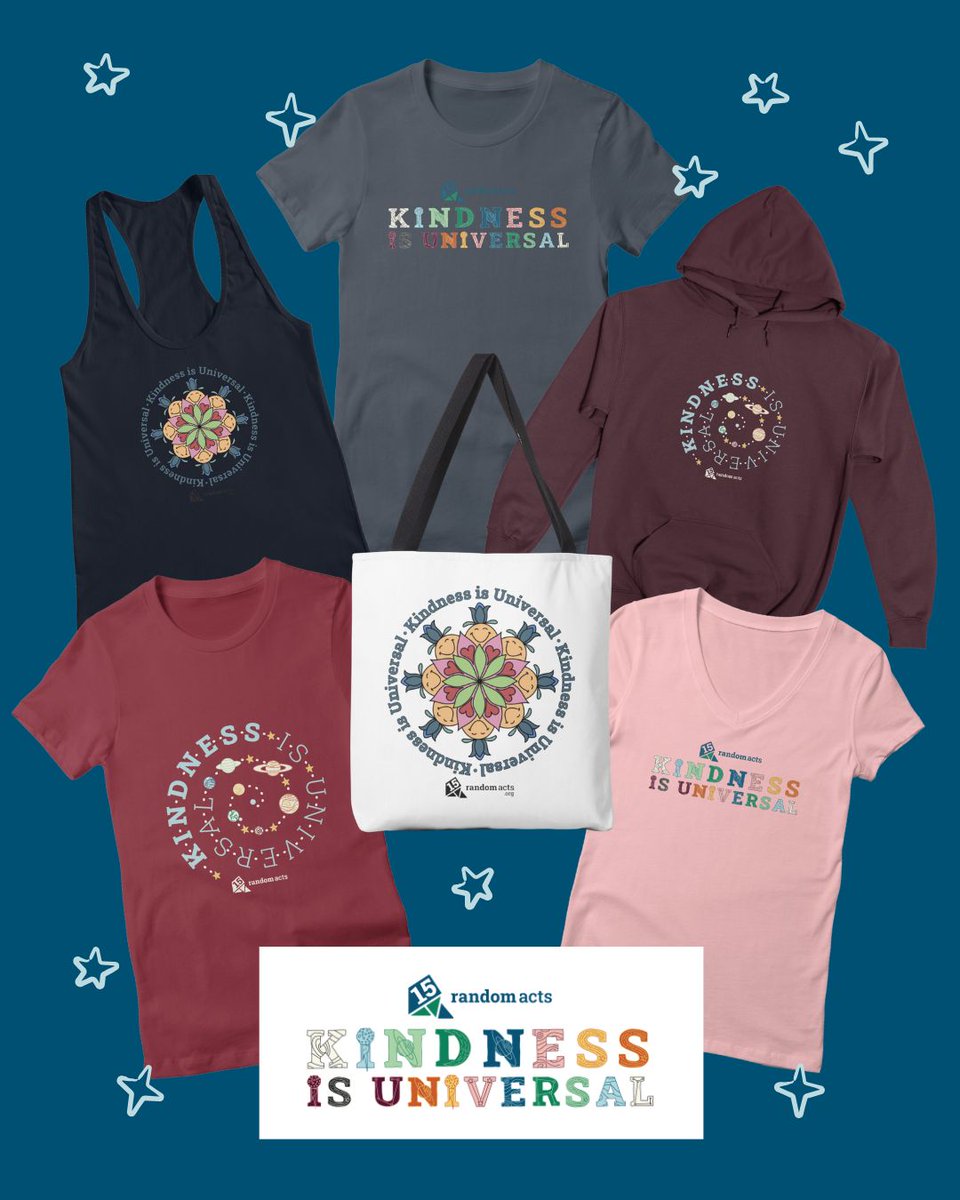 RandomActsOrg's tweet photo. Kindness isn't just our thing; it's Universal.

Out-of-this-world designs with a universal message. 💫 100% of proceeds support our Acts program. 

Link to Threadless: https://t.co/AidOlu2gNo https://t.co/xTMT6l3hIs