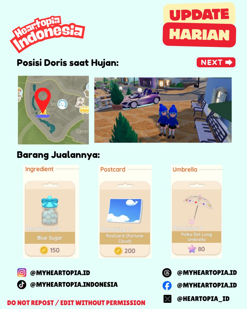 Heartopia_ID's tweet photo. Update Harian: Jumat, 31 Juli 2026 🌧️
#heartopia #heartopiaindonesia #heartopiagame https://t.co/FF1yhSJrGL