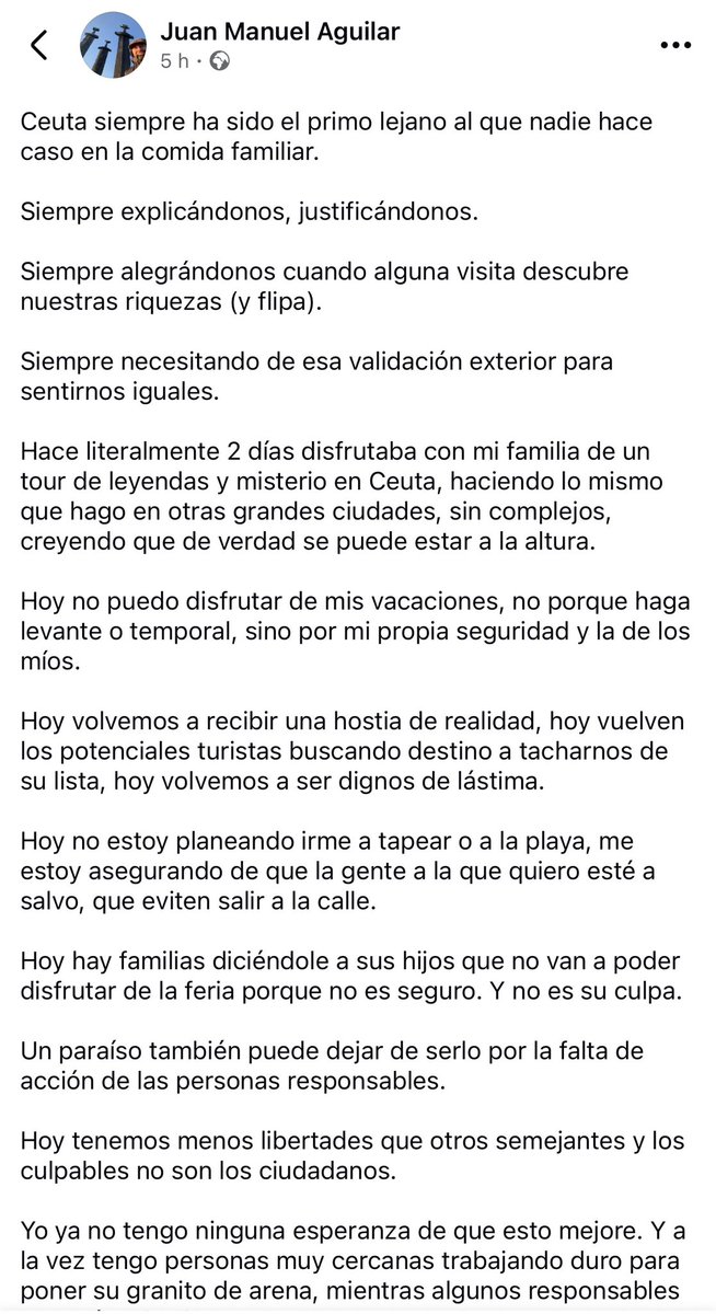 apachezaragoza's tweet photo. Así están ahora mismo nuestros compatriotas ceutíes. Amigos, familia…
Para muchos, Ceuta es algo muy lejano, pero para los que la llevamos en el corazón, esto que está ocurriendo es una atrocidad. 
España, reacciona! 
Tenemos una clase política deleznable. https://t.co/TiXCKGdtAr