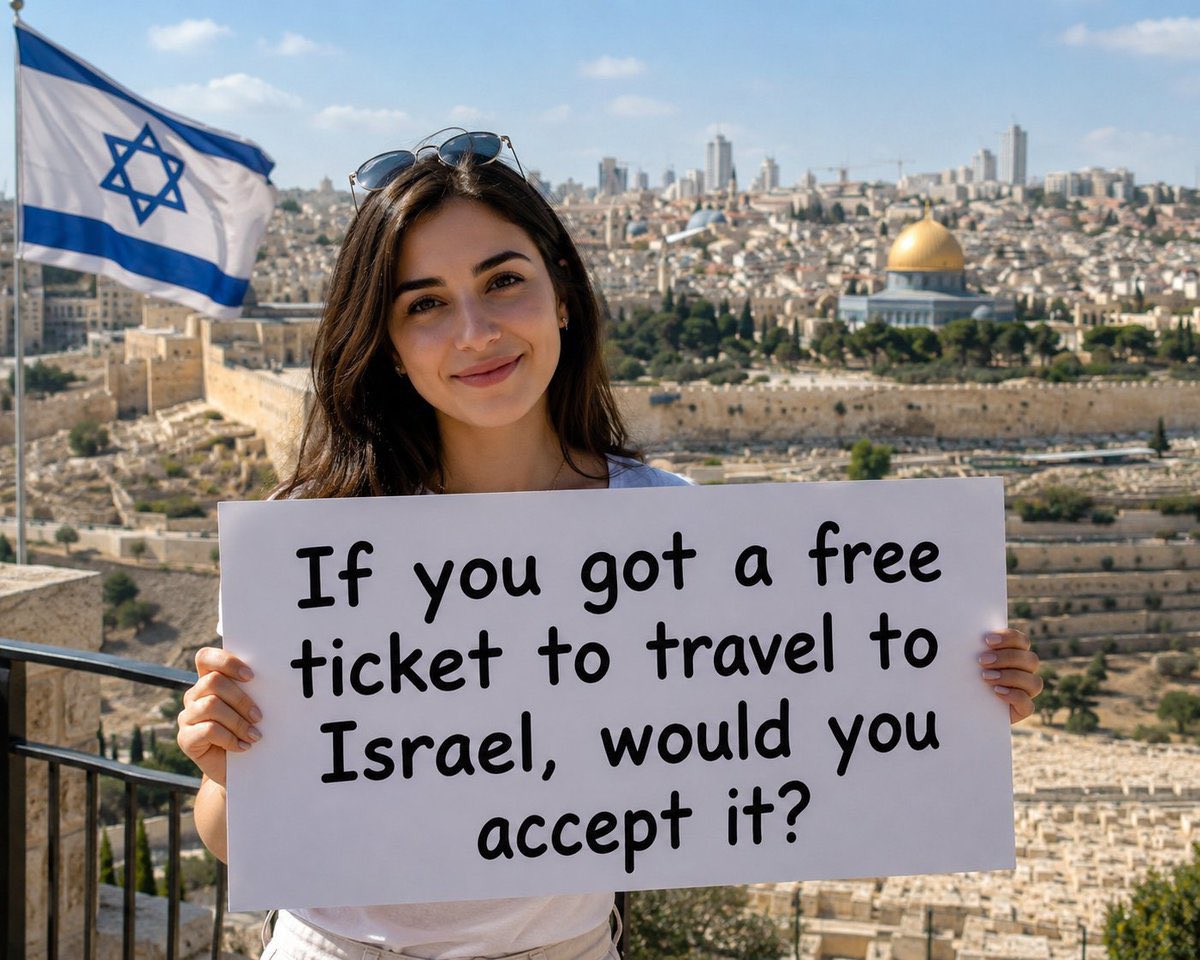 burcukaplnn's tweet photo. EIf you got a free ticket to travel to Israel, would you accept it?

🇮🇱🇮🇱

A) Yes 🟢 

B) No 🔴 https://t.co/yYRIXvvRs9