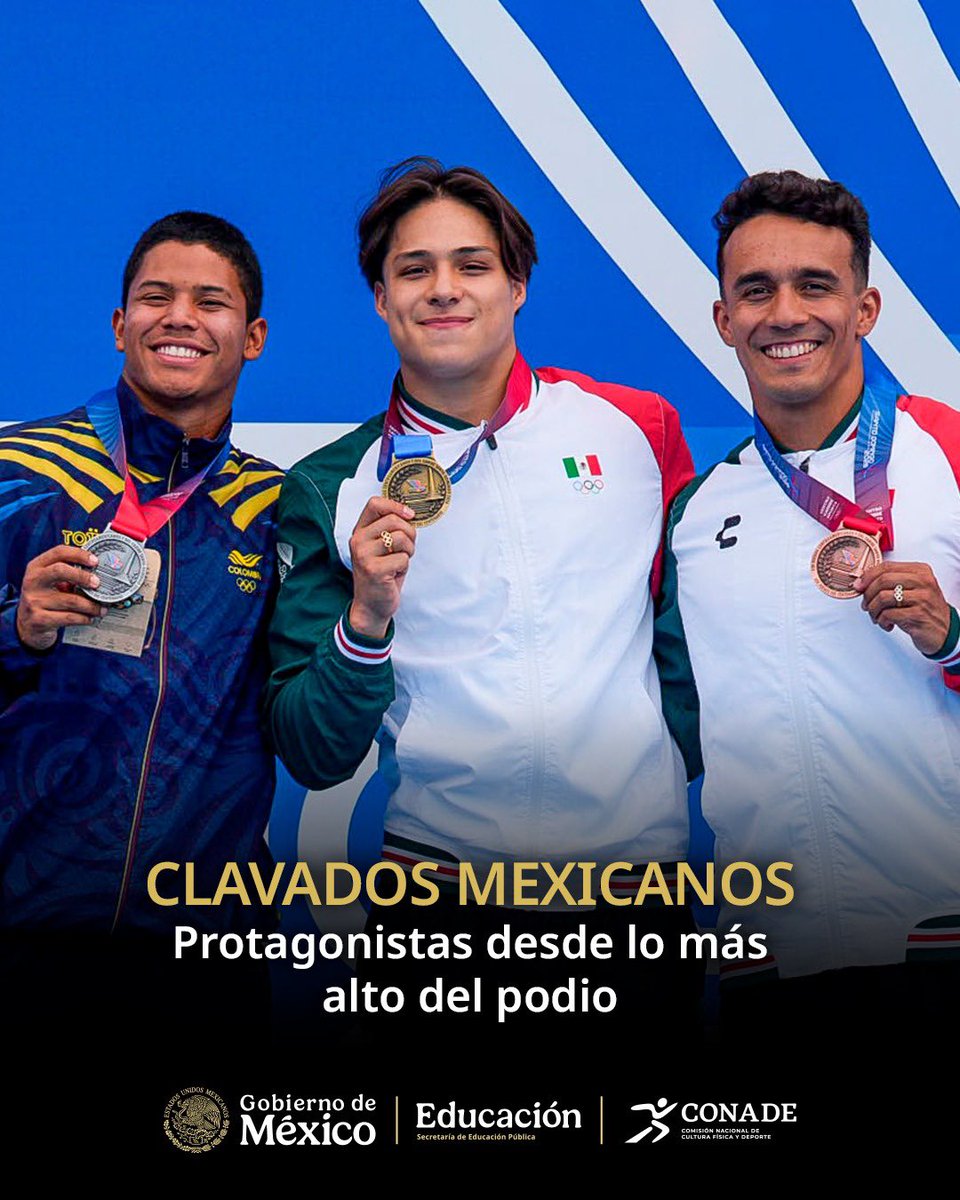 conadeoficial's tweet photo. México salta al podio con una actuación de altura 🇲🇽🥇🥉

La selección nacional de clavados destacó con talento, precisión y grandes ejecuciones, en una jornada donde confirmó su calidad competitiva en el escenario internacional.

#SantoDomingo2026
#MexicanosAlSonoroRugir https://t.co/VXsy5oWxfD