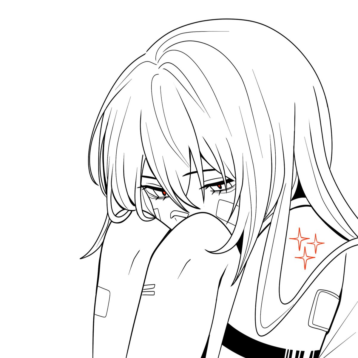 In_b4_bee's tweet photo. @yami_eclair @AkiTheSandShark July 6 and July 13 these works are posted. The artist doesn't have a amazing understanding of inking and how to use thickness. It's not terrible but keep in mind their struggles with inking and perspective (I think kits head is ai gen in this one) https://t.co/08dafu9wCl