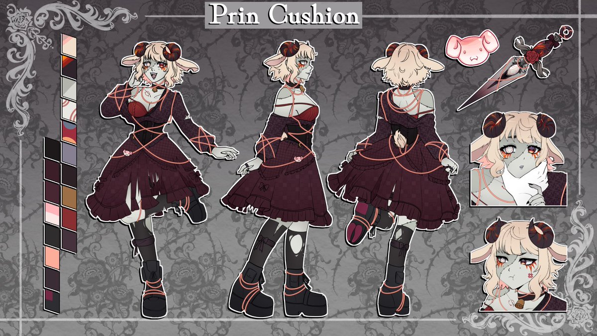 PrinCushion's tweet photo. NEW REF SHEET!!!
OMG she’s so cute im in love !! 🖤🖤🐏 https://t.co/G6r7lhaMh7